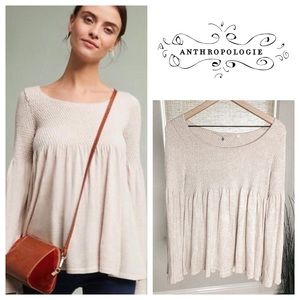 Anthropologie Knitted & Knotted Bell Sleeve Top